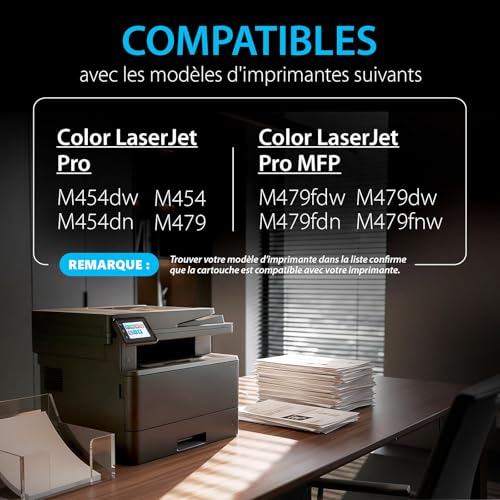 Smart Ink 415A 415 Toner Compatible with Chip for HP 415A 415A (Black, Cyan, Magenta, Yellow) Replacement for LaserJet Pro MFP M479fdw M479fdn M479fdw M454dw M454dn (W2030A W2031A W2032A W20333) A)