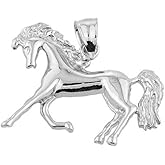 Claddagh Gold Horse Pendant in Sterling Silver