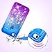 iPhone 4 Case, iPhone 4S Case, Ruky [Gradient Quicksand Series] Glitter Flowing Liquid Floating Protective Shockproof Clear TPU Girls Case for iPhone 4/4S - (Purple&Blue)