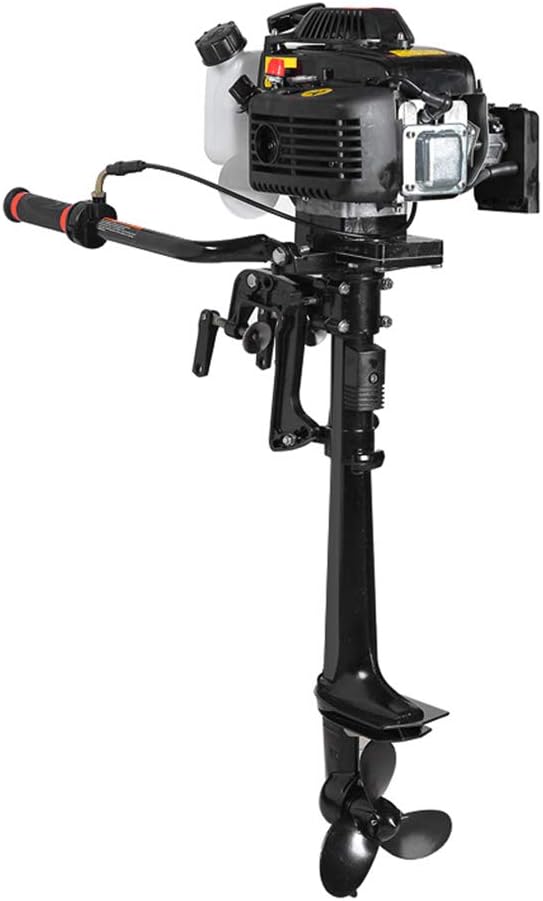 funchic Outboard Motor, New 4 Stroke 3.6 HP Improved Version Boat Engine with Advanced Air Cooling System Durable Cast Aluminum Construction for Superior Corrosion Protection (USA Shipping)