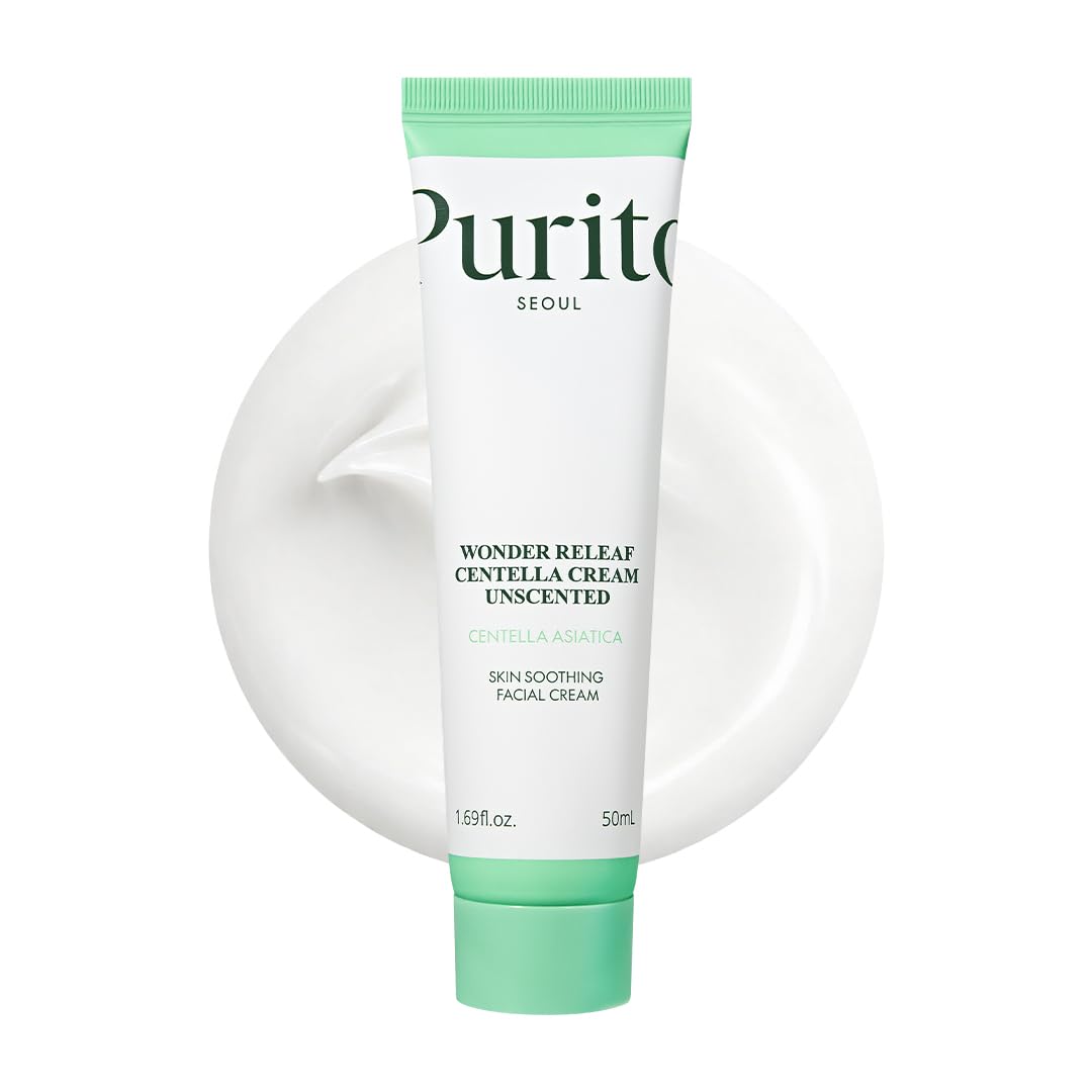 PURITO Centella Unscented Cream, Korean Centella, for All Skin Types, Soothing, Facial Cream for face, K-Beauty, Korean Skin Care, 50ml 1.7 fl.oz