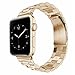 iiteeology Compatible with Apple Watch Band, 42mm 44mm Stainless Steel iWatch Band Link Bracelet with Adapters for Apple Watch Series 2 Series 1 - Champagne Gold