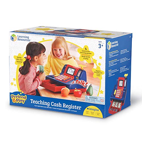 Learning Resources Pretend & Play Teaching Cash Register, 73 Piece Set