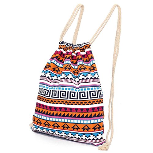 Backpacks, Ammazona Unisex Retro Geometric Backpacks Printing Bags Drawstring Backpack (B)