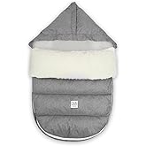 7 A.M. 7AM Enfant Universal Stroller Footmuff - Water Repellent Winter Bunting Bag for Strollers & Car Seats, Soft Micro-Fleece & Plush Lined Stroller Footmuff for Baby Boy & Girl | LambPOD