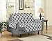 Austin Reversible Solid/Print Microfiber Furniture Protector with Strap & Side Pockets (Loveseat, Grey)