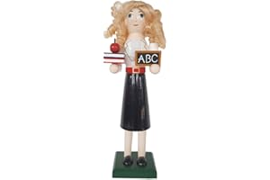 Santa's Workshop - 70074 Teacher Nutcracker, 14" Tall, White/Black/Red/Green