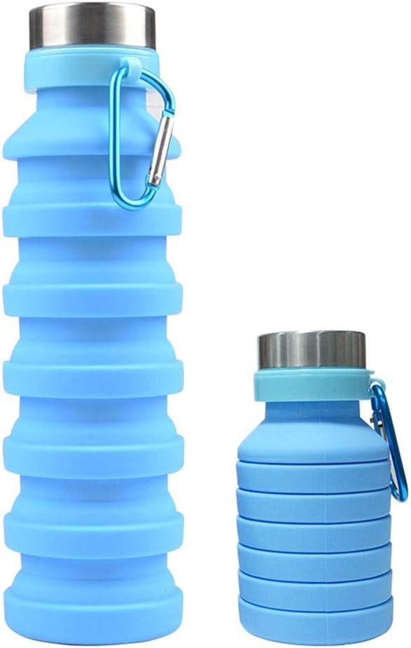 ERLOU Large Capacity 550ml Outdoor Sports Bottle Travel Portable Silicone Folding Cup Portable Silicone Soft Water Cup Mountaineering Cup Collapsible Water Bag