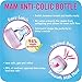 MAM Easy Start Anti-Colic Bottle 5 oz (1-Count), Baby Essentials, Slow Flow Bottles with Silicone Nipple, Baby Bottles for Baby Girl, Purple