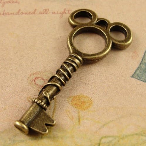 RP Supply6 Jewelry Making Charms Pendant Key Mickey Bronze Charm Setting 23x47mm Bronze Jewellery (CB141)