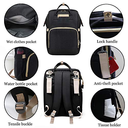 3 in 1 Travel Foldable Baby Bed, Portable Diaper Changing