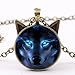 Wintefei Unisex Jewelry Retro Wolf Head Pendant Cabochon Long Chain Sweater Necklace
