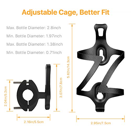 FIREOR Bike Water Bottle Holder, Bicycle Water Bottle Cage Lightweight Aluminum Alloy MTB Cycling Cup Holder Bike Accessories with Handlebar Mount Bracket