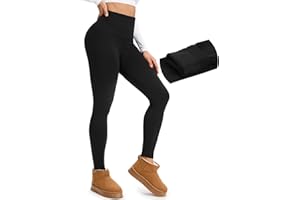 yeuG Fleece Lined Leggings for Women Thermal High Waisted Tummy Control Seamless Workout Yoga Pants