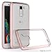 LG K10/ LG Premier LTE Clear Case With HD Screen Protector,AnoKe [Scratch Resistant] Acrylic Hard Cover With Rubber TPU Bumper Hybrid Ultra Slim Protective for LG K10 -TM Rose Gold
