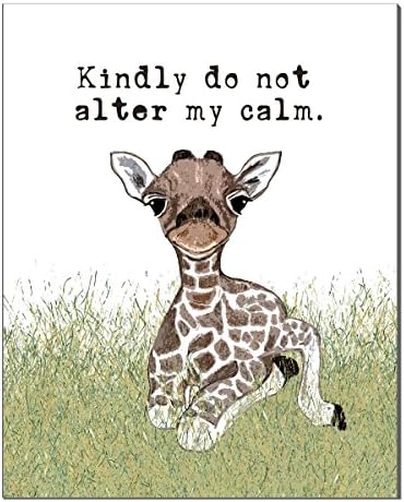 Calm Giraffe 8x10 inch Funny Art Print by Pithitude