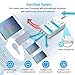 Baban Voltage Converter Universal Travel Adapter, Step Down 220V to 110V Converter with 4-Port USB Charging, Worldwide Plug Adapter with UK/AU/US/EU/in/IT Plug for International Travel, White