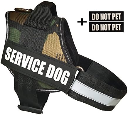 Service Dog Harness, Dog Reflective Vest with Reflective Service Dog Do Not Pet Patches