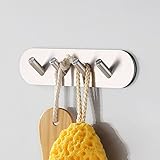 KES A7066H4 Bathroom Lavatory Self Adhesive Coat and Robe Hook Rack/Rail with 4 Hooks SUS304 Stainless Steel, Brushed Finish
