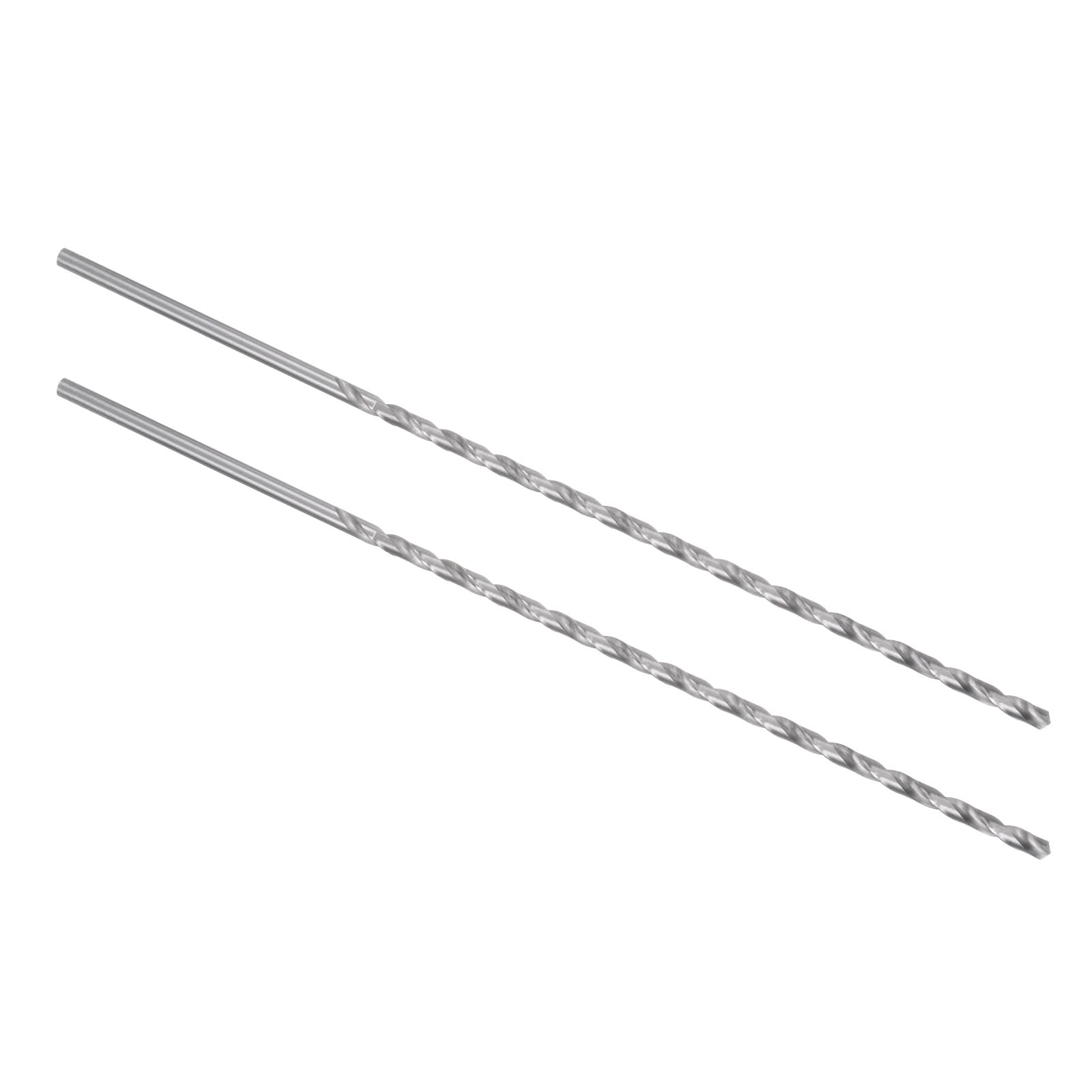 Kozelo 2PCS Twist Drill Bit - [5.5mm] High-Speed Steel Cobalt Round Shank Jobber Bit Set Silver Tone for Metal Wood Plastic Steel Use, 200mm / 7.87" Blade Length