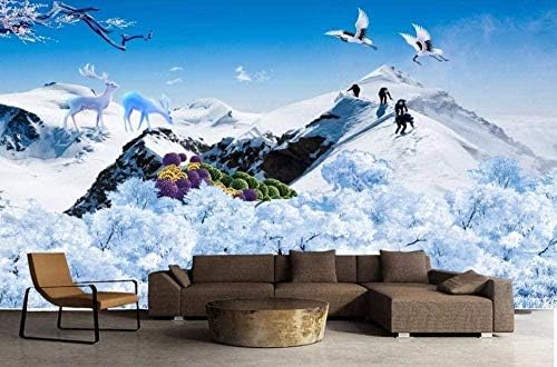 Xiutailtd 壁紙写真壁紙3d効果雪山滝ムース雪風景壁壁紙リビングルームベッドルームモダンシルクホームデコレーション 使い勝手の良い 450x315 Cm