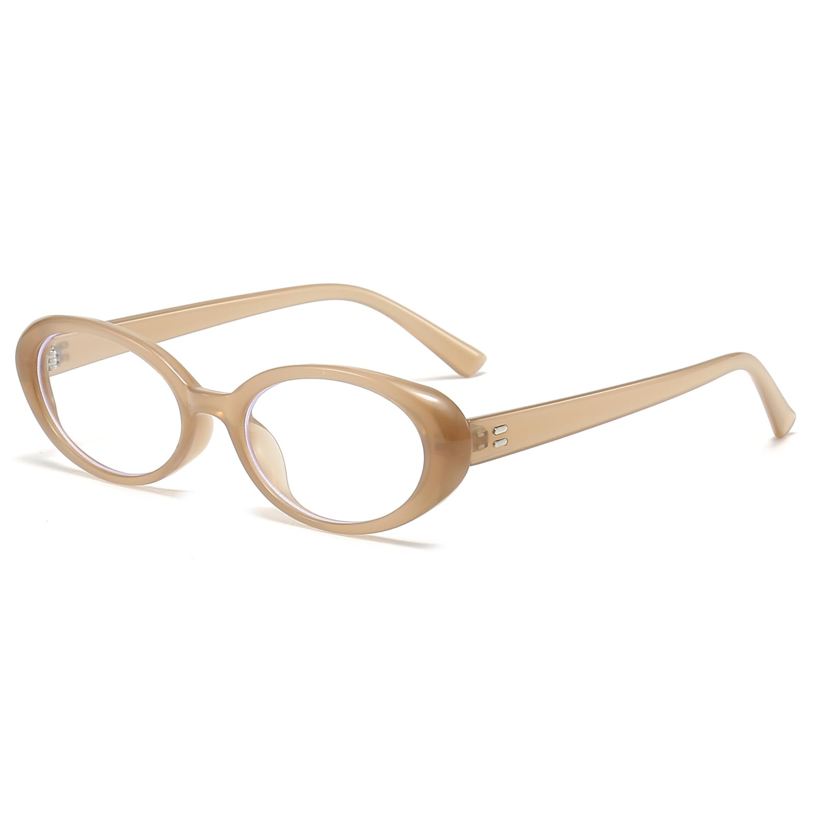 LJCZKA Oval Blue Light Glasses for Women, Small Cat Eye Blue Light Blocking Glasses Ladies Anti Fatigue for Reading Texting Gaming