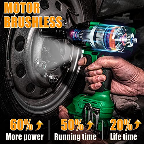 Anirona Cordless Impact Wrench, 1/2 Impact Gun with 600N.m and Max 3600