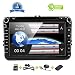 8 Inch Car Radio Touch Screen Double Din Head Unit Car Receiver Stereo in Dash GPS Navigation with Bluetooth CD DVD for Volkswagen VW Passat Golf MK5 Jetta Tiguan T5 Skoda Seat with Backup Camera
