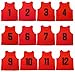 Oso Athletics Set of 12 Premium Polyester Mesh Numbered Scrimmage Vests Pinnies Practice Jerseys w/ Carrying Bag for Children, Youth, & Adult Team Sports Soccer, Basketball, Football