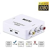 HDMI to AV/RCA, Okela 1080P Mini HDMI to o AV 3RCA CVBs Composite Video Audio Output Converter Adapter, Supporting PAL/NTSC with USB Charge Cable for PC Laptop Xbox PS4 PS3 TV STB VHS VCR Camera DVD
