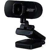 Acer Full HD USB Streaming 2MP Webcam | 1080P HD | 360° Rotation | Digital Microphone | Plug & Play for Desktop or Laptop PC 