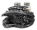 Mythical Sleeping Dragon Glass Salt and Pepper Shaker Set with Decorative Holder Display Stand Figurine for Medieval Kitchen Decor Sculptures & Gothic Dining Room Table Centerpieces As Fantasy Home Accent Gifts