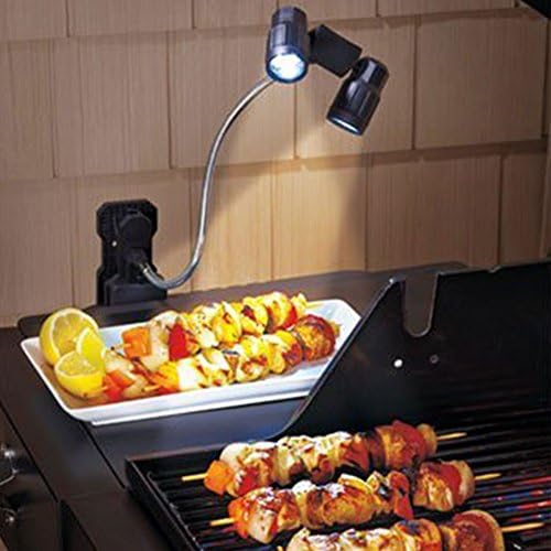 Barbecue Adjustable Super Bright LED Light for Outdoor Grilling, Versatile Touch Sensitive Battery Operated Grill Lighting, Durable Weather Resistant BBQ Lamp for Gas/Charcoal/Electric Grill (Black)