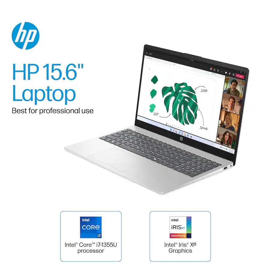 Portátil HP i7 con pantalla táctil, Intel Core i7-1355U (10 núcleos, hasta 5 GHz, Beat Core 7 160U), 16 GB RAM 512 GB SSD 15,6" FHD Intel Iris Xe Graphics, Win 11 Pro con accesorio GM para juegos empresariales