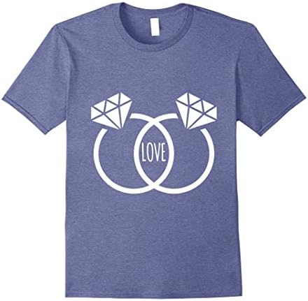 Mens Cute Engaged Love Rings Gift Ideas for Just Married Couple 2XL Heather Blue
