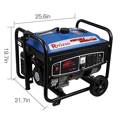Rrtizan Gas Power Portable Generator, 3500 Running Watts/4200 Starting Watts, with Wheel Kit - Thumbnail 6