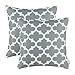 CaliTime Pack of 2 Soft Canvas Throw Pillow Covers Cases for Couch Sofa Home Decor Modern Quatrefoil Accent Geometric 18 X 18 Inches Grey