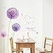 New Removable Vinyl Wall Sticker Mural Decal Art Purple Dandelion