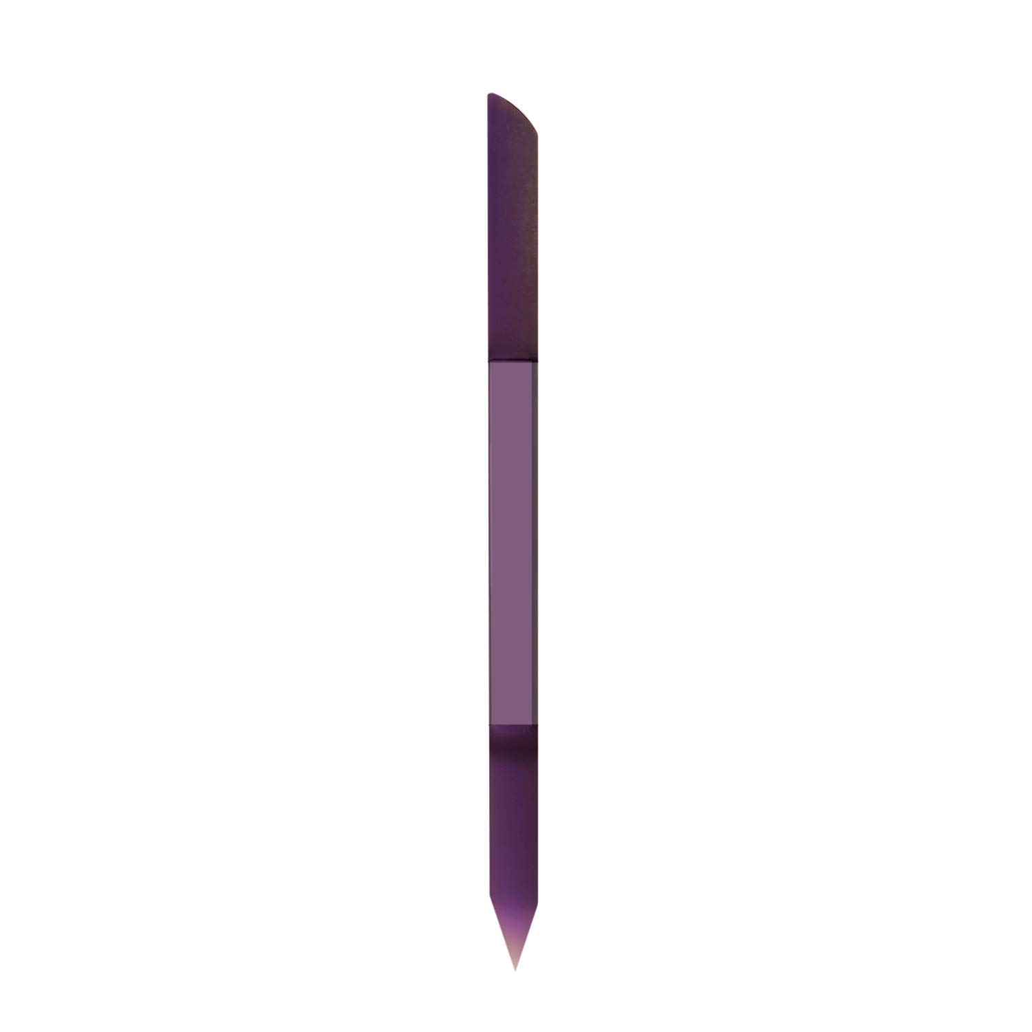 Glass Cuticle Pusher Nail File for Manicure and Pedicure 4.5in (115mm) - Original Czech Product Glass Manicure Stick (Purple)