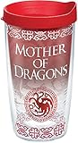 Tervis 1265656 HBO Game of Thrones - Mother of Dragons Insulated Travel Tumbler with Wrap & Lid, 16 oz - Tritan, Clear