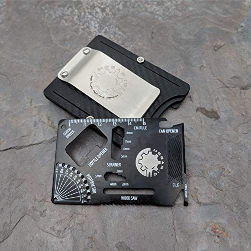 MultiWallet 2 Large Toolcard Edition. Holstex Tactical Wallet Carbon Fiber Texture. Multi tool and money clip.