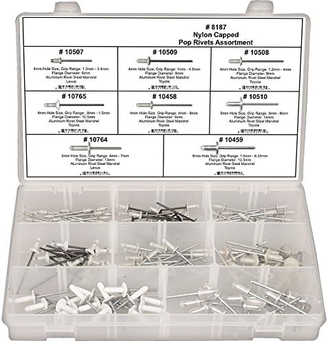 Disco Automotive 8187 Nylon Capped Pop Rivet Assortment