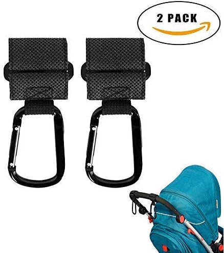 Stroller Hooks, Mommy Hooks for Stroller, Hanger for Baby Diaper Bags, Purse, Non-Slip Multi-Purpose Stroller Organizer Clip for Shopping, Travelling and Walking- 2 Pack