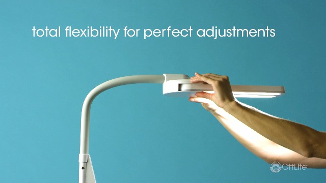 Ottlite Dual Shade LED Standing Floor Lamp with Adjustable Stand