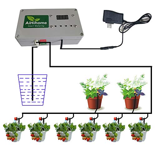 AiHihome Automatic Watering System Indoor Plant Auto Watering - By DIY Timer Irrigation Controller Watering for Garden Flower Plant