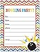 MyExpression.com 24 Bowling Fill-in Kids Birthday Party Invitations