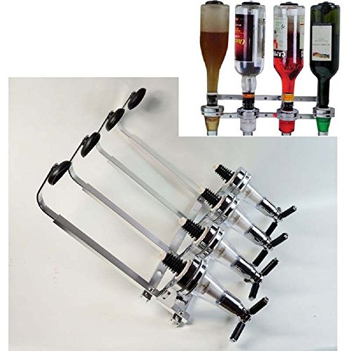 Mounted Liquor Dispenser 4 Bottle Beverage Wall Alcohol Cocktail Wine Beer Hot