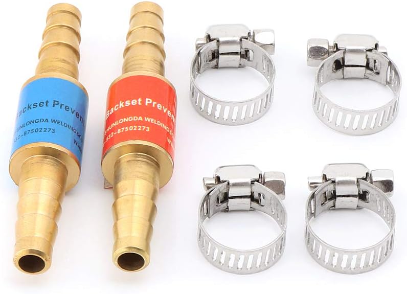 Rtengtunn 2Pieces Pipe Flashback Arrestors Of Acetylene Liquefied Gas Propane & Oxygen Fuel - 8 mm