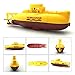 EUDAX Mini RC Water Boat Toy Remote Control Boat Plastic Model Submarine Ship Electric Toy Waterproof Diving in Water indoor Toys for fish tank pools Kids Gift (Yellow)