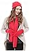 3 Piece Hat, Scarf & Glove Women's Winter Set,Red